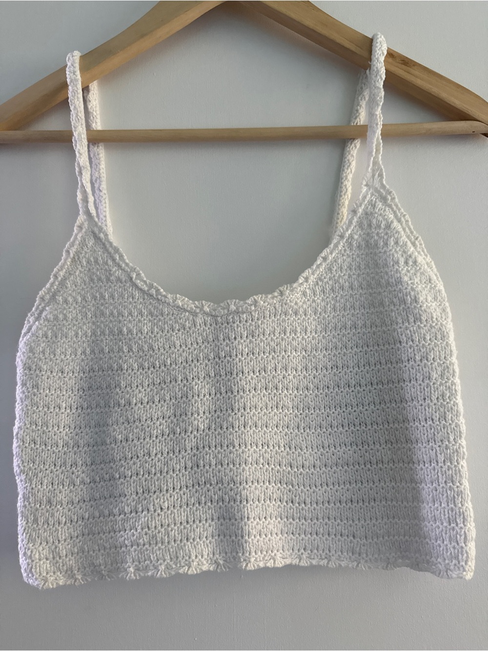 Aerie White Crochet Knit Cami Tank